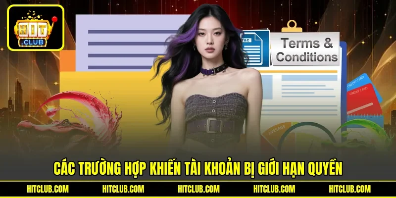Các trường hợp khiến tài khoản bị giới hạn quyền